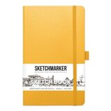 Скетчбук для зарисовок Sketchmarker 140г/м2 13х21 см 80л твердая обложка Желтый