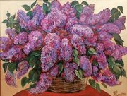 Картина "Сирень в корзине" 70х90 см